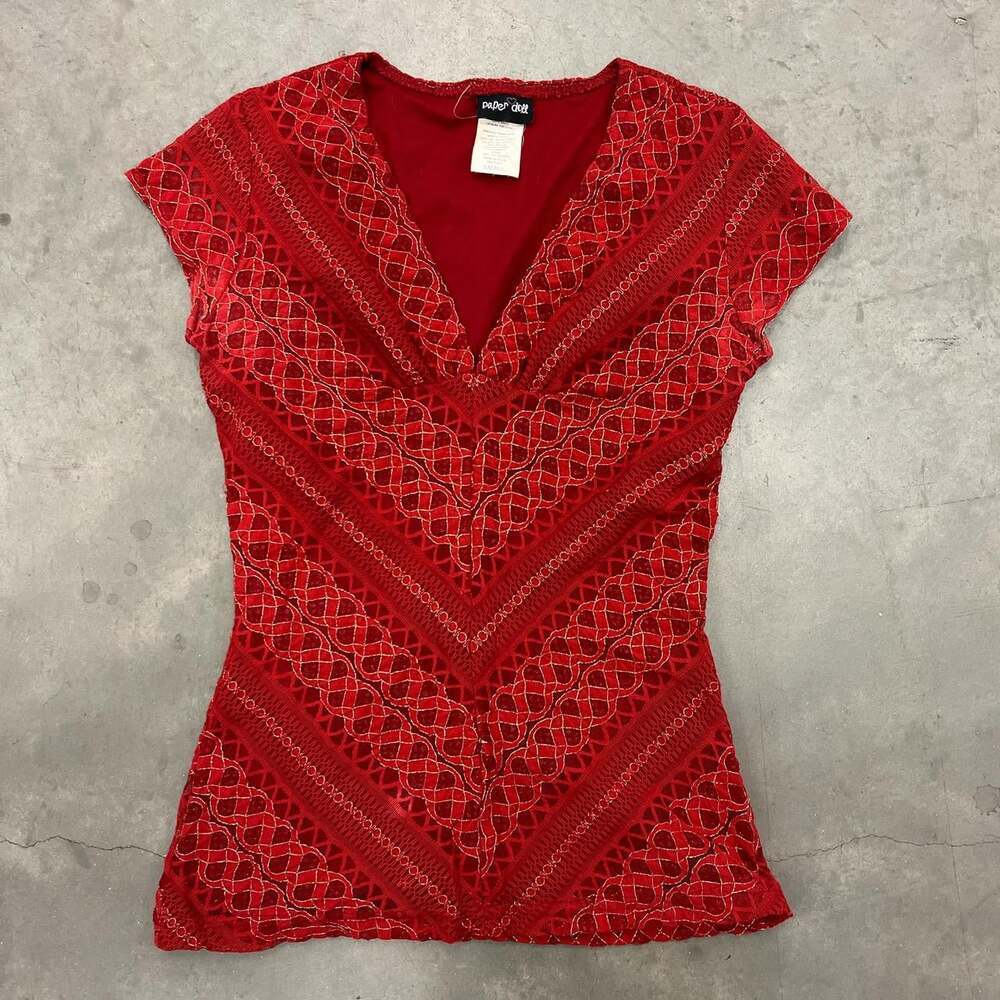 Paper Dolls Women's Red and Gold Vest